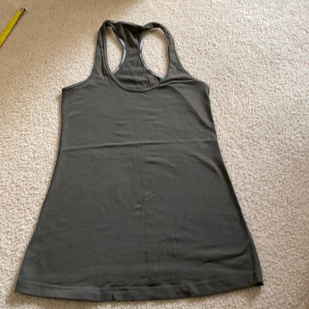 Olive green lululemon tank top
